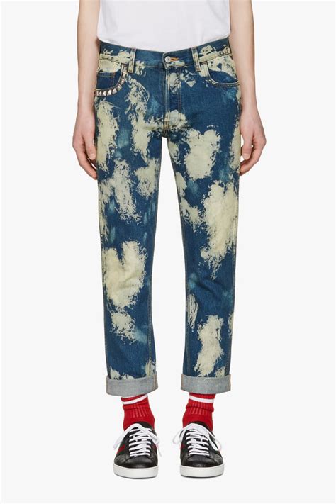 gucci punk printed jeans|gucci denim jeans.